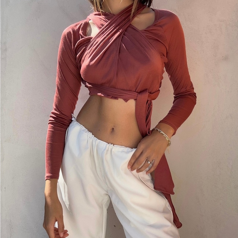 Gucci sz s wrap Tom Ford silk blouse